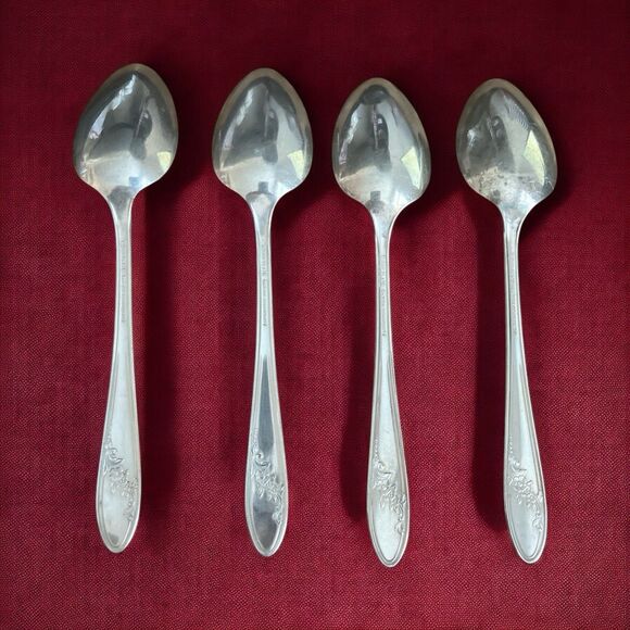 Oneida Community Queen Bess II Tudor Plate 1946 Tablespoons 4 Pieces - Picture 2 of 2